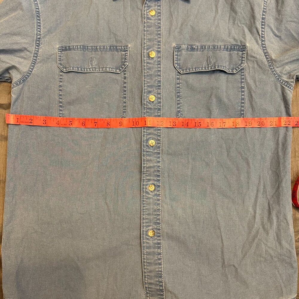 L.L.Bean Denim Sunwashed Canvas Shirt Traditional Fit Size M ptp22 - Picture 6 of 9